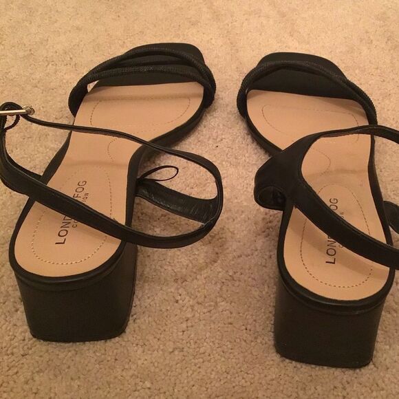 London Fog Black Sparkling Straps Heels - Picture 5 of 8